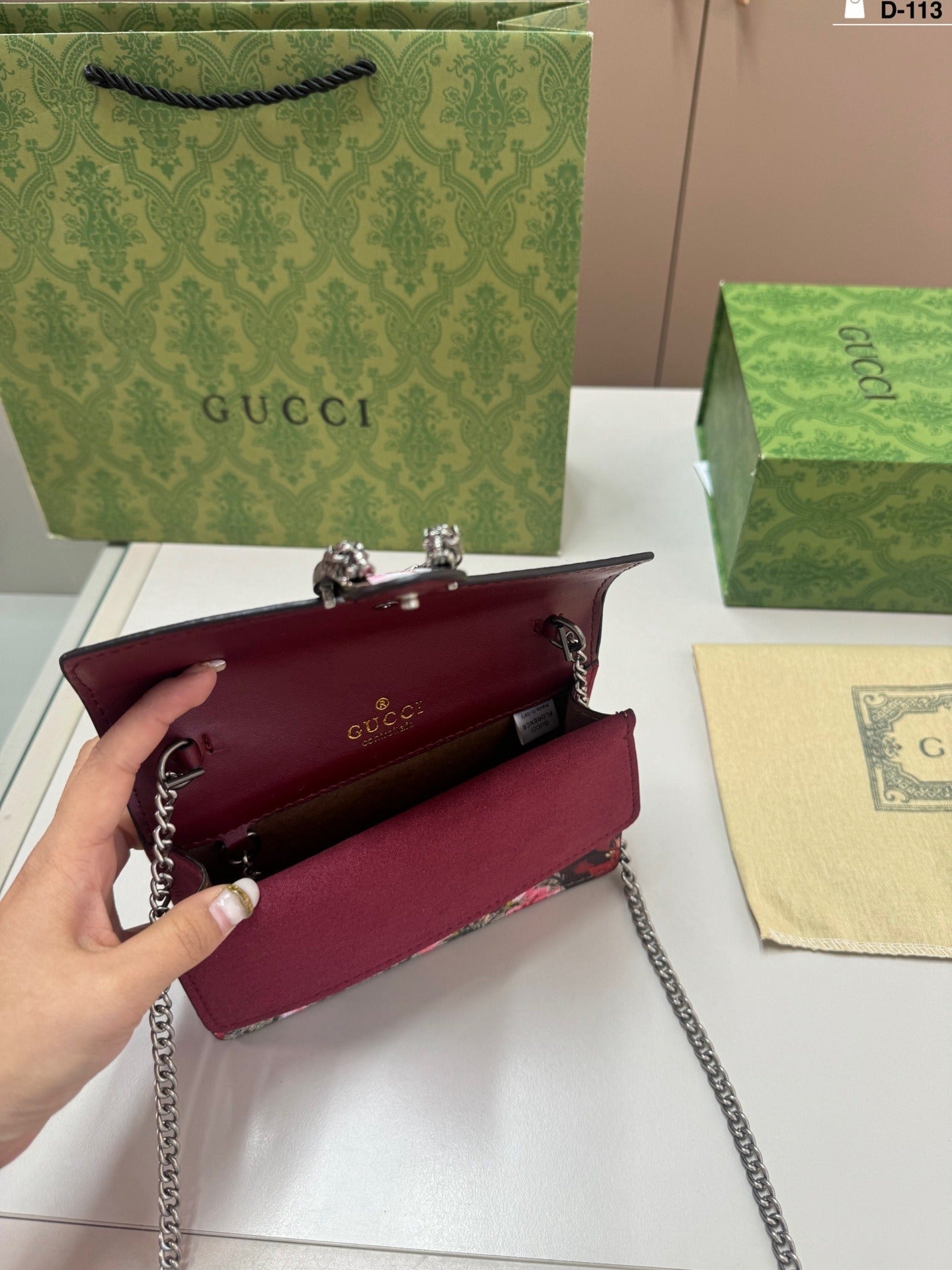 GUCCI DIONYSUS BAG GG COATED CANVAS SUPER MINI – ROSE BLOOM