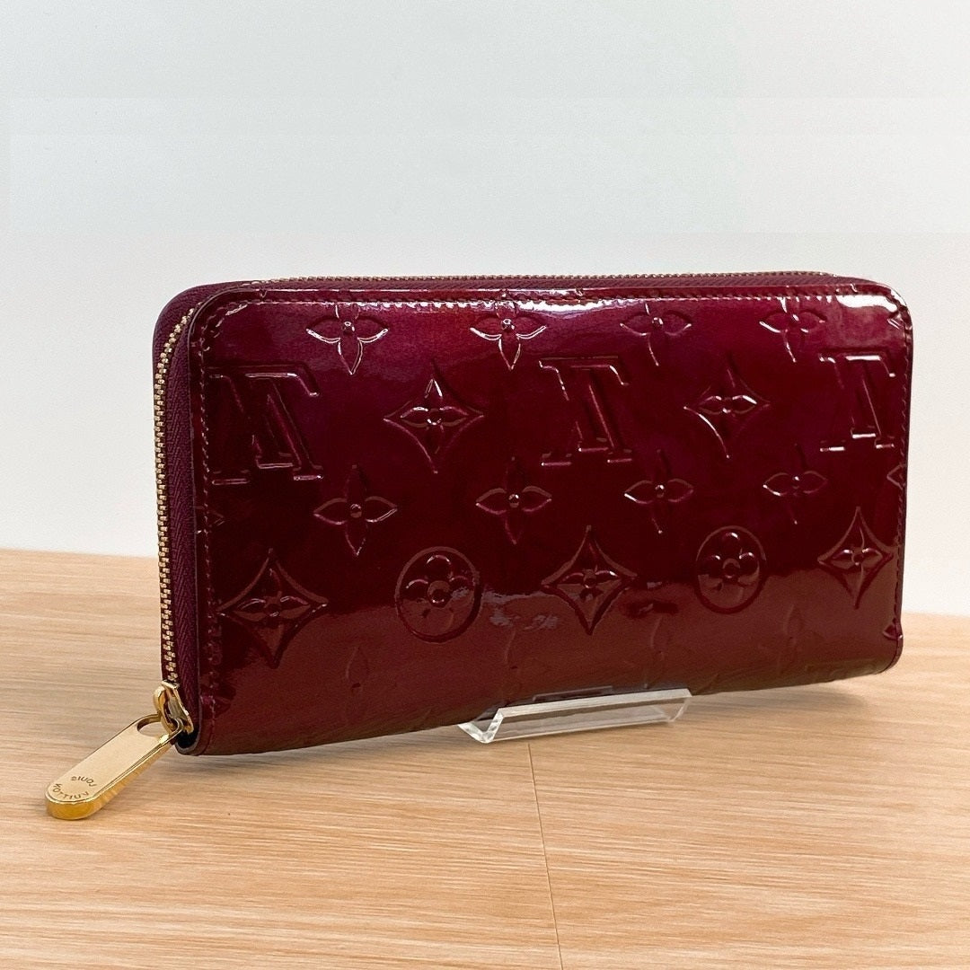 LOUIS VUITTON VERNIS ZIPPY WALLET M90218 BORDEAUX PATENT LEATHER