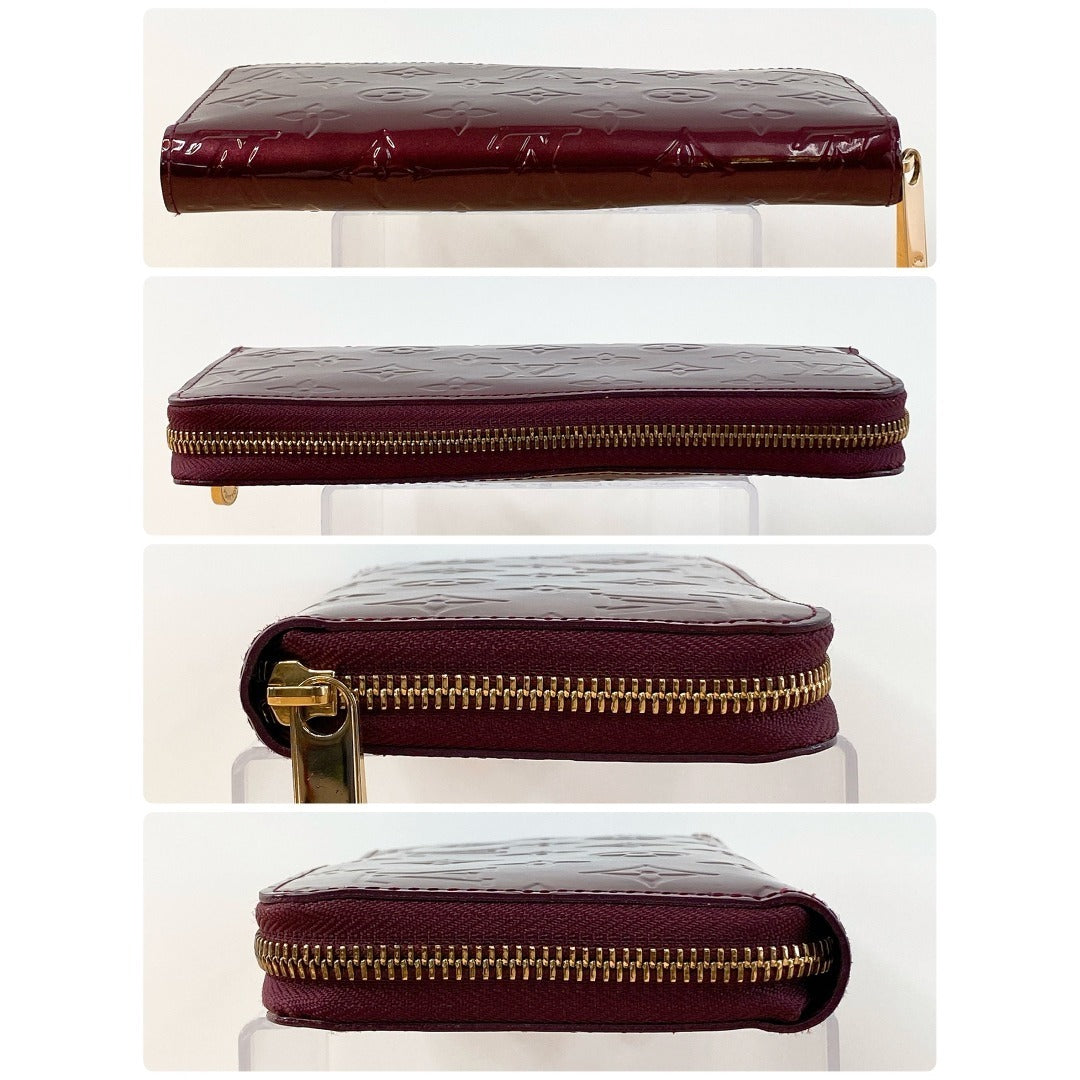 LOUIS VUITTON VERNIS ZIPPY WALLET M90218 BORDEAUX PATENT LEATHER