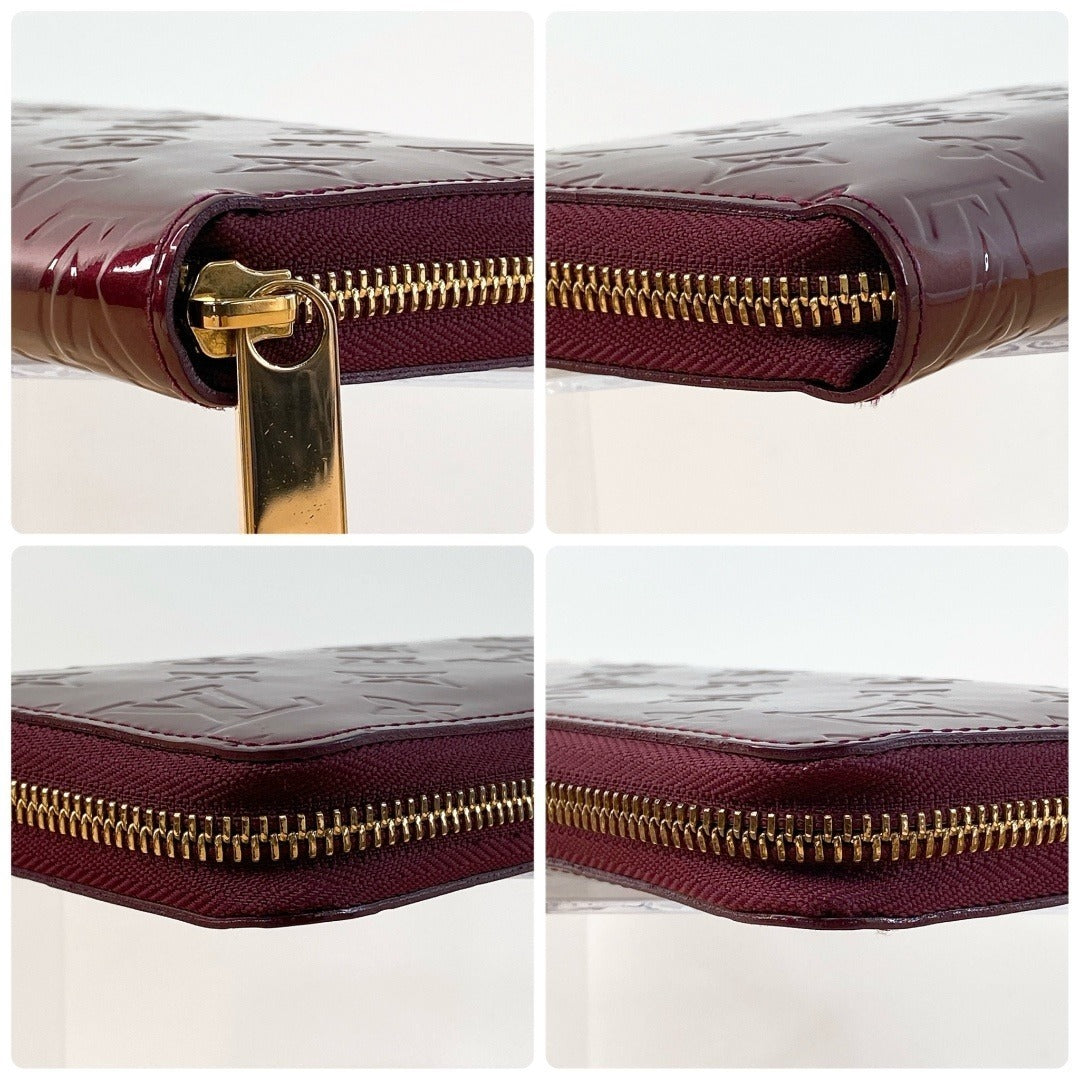 LOUIS VUITTON VERNIS ZIPPY WALLET M90218 BORDEAUX PATENT LEATHER