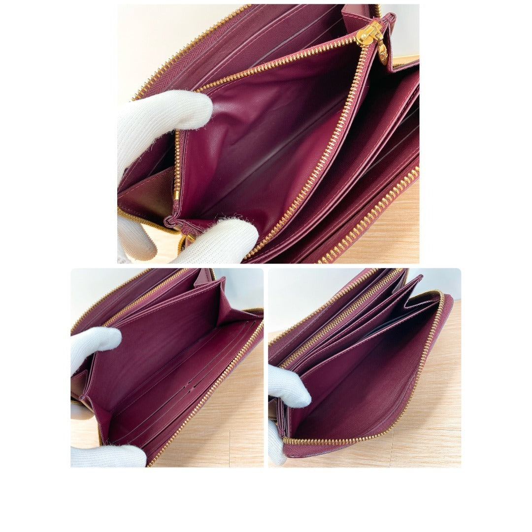 LOUIS VUITTON VERNIS ZIPPY WALLET M90218 BORDEAUX PATENT LEATHER