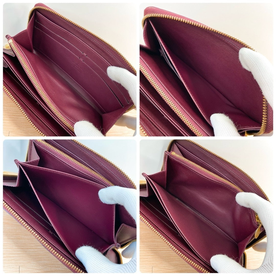 LOUIS VUITTON VERNIS ZIPPY WALLET M90218 BORDEAUX PATENT LEATHER