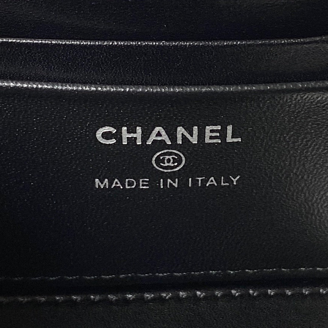 CHANEL QUILTED VANITY SHOULDER BAG BLACK CHAIN STRAP GOLD HARDWARE