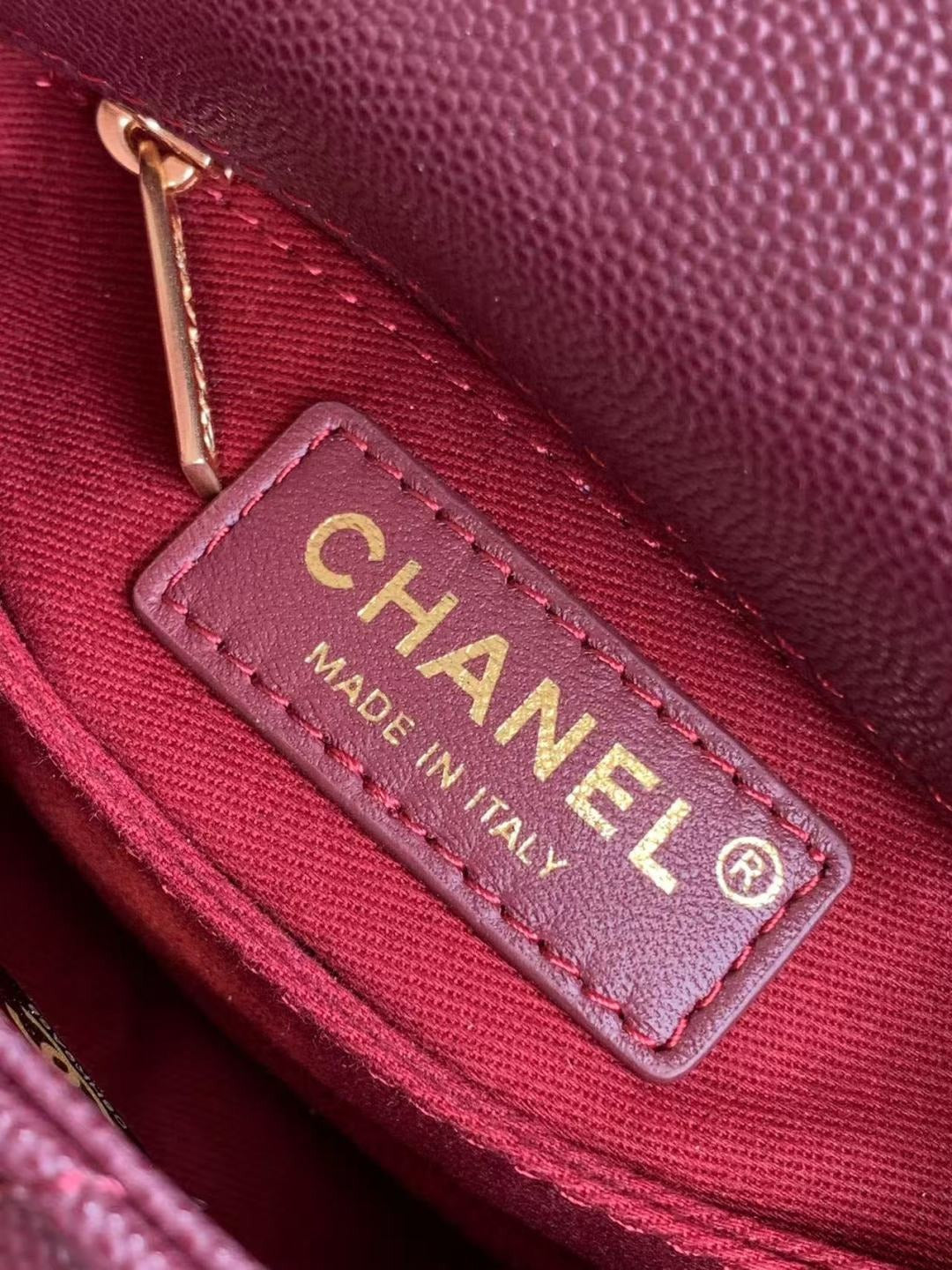 CHANEL COCO HANDLE&nbsp; MINI TOP HANDLE BAG – BURGUNDY CAVIAR LEATHER
