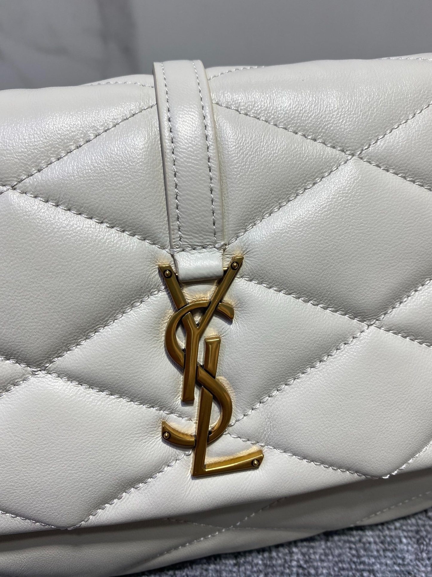 YSL HANDBAG WHITE LEATHER SHOULDER BAG
