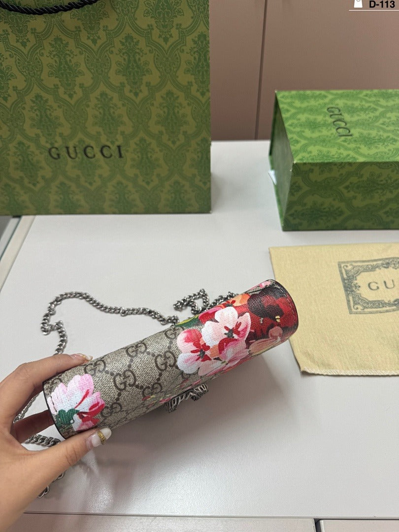 GUCCI DIONYSUS BAG GG COATED CANVAS SUPER MINI – ROSE BLOOM