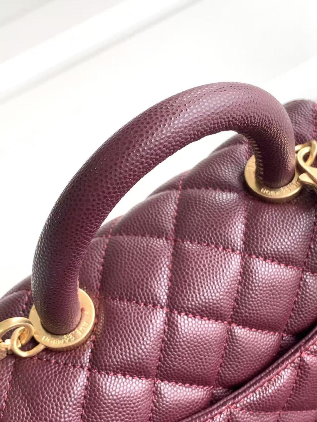 CHANEL COCO HANDLE&nbsp; MINI TOP HANDLE BAG – BURGUNDY CAVIAR LEATHER