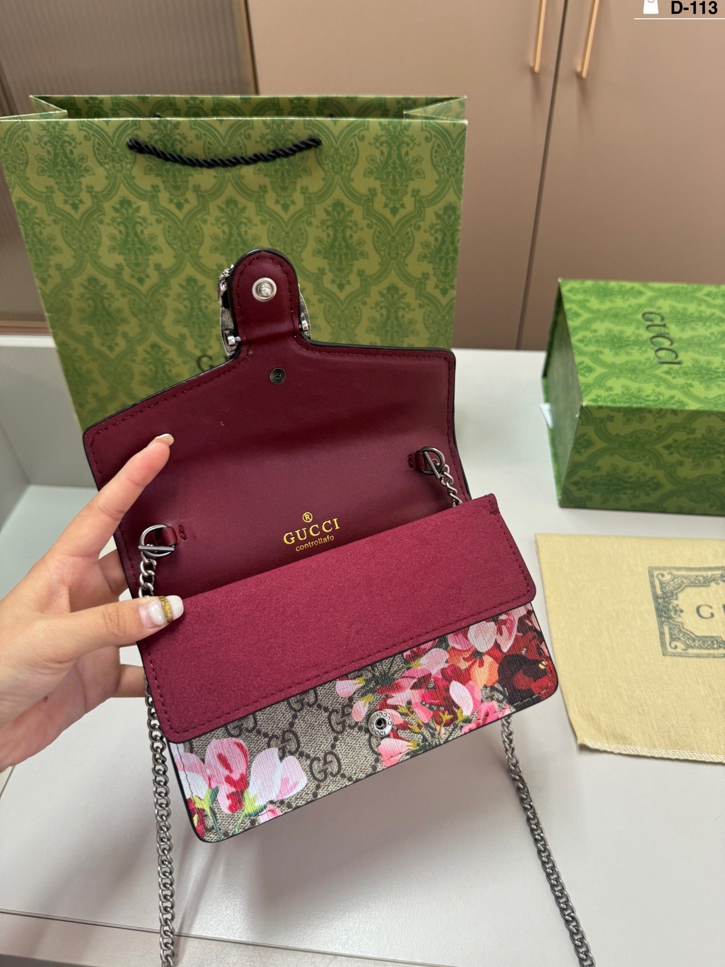 GUCCI DIONYSUS BAG GG COATED CANVAS SUPER MINI – ROSE BLOOM