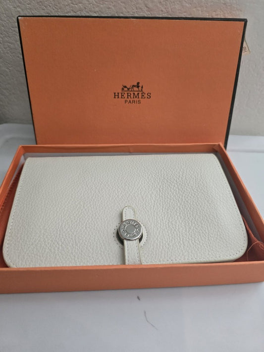 Hermes Dogon Leather Long Wallet  With Coin Pouch