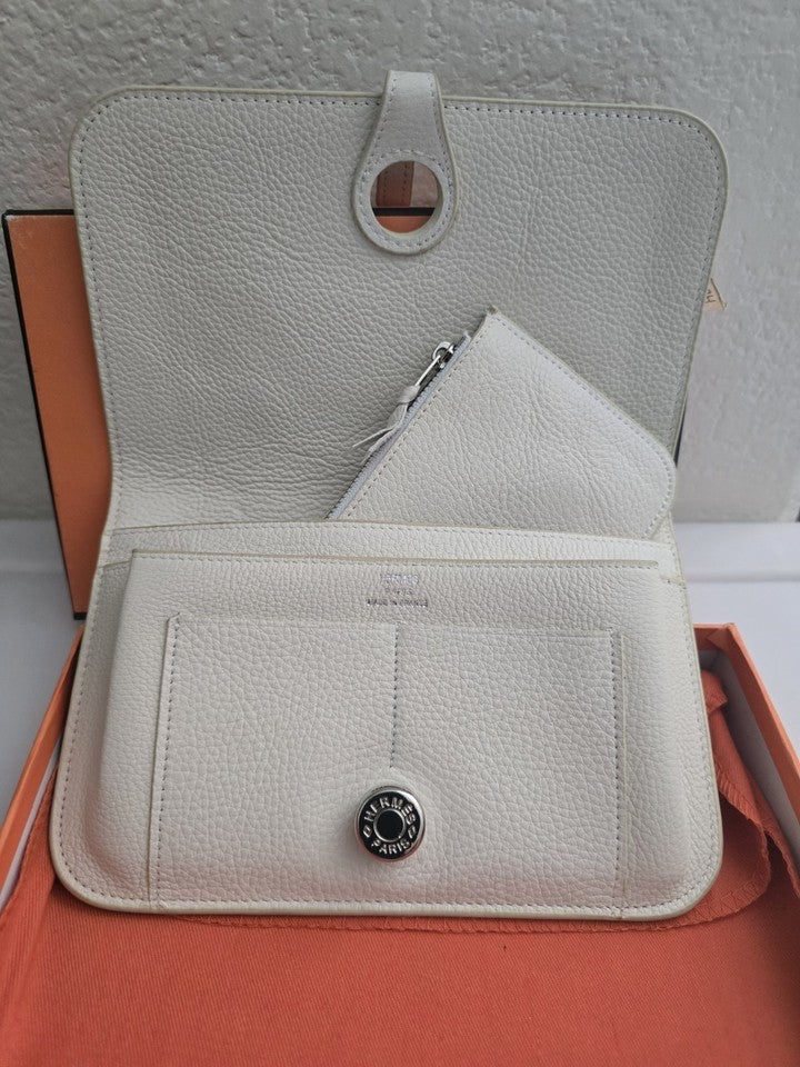 Hermes Dogon Leather Long Wallet  With Coin Pouch